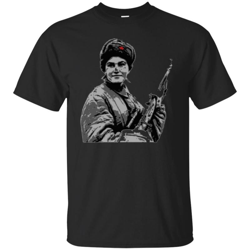 Russian Female Sniper Ww2 Vintage Poster T Shirt