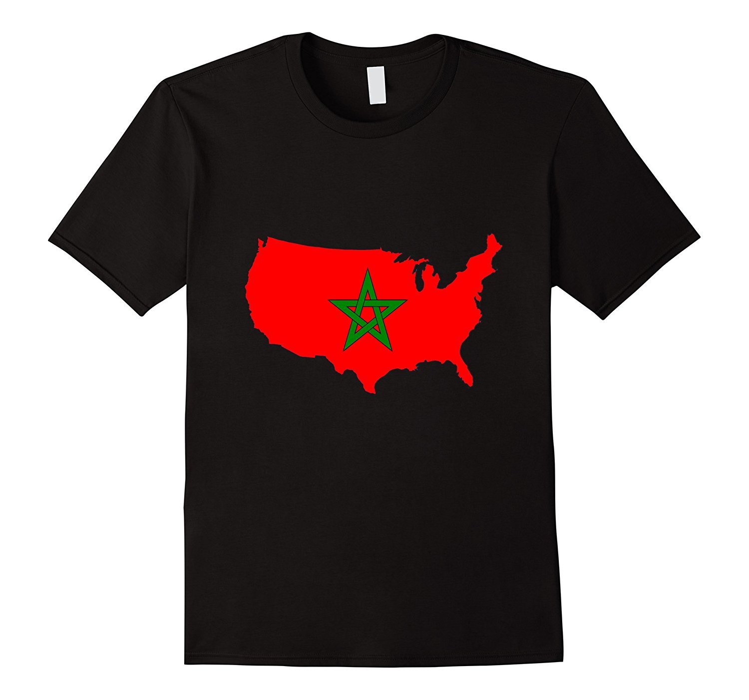 Moorish American T-Shirt America Amexem Moroccan Flag Tee