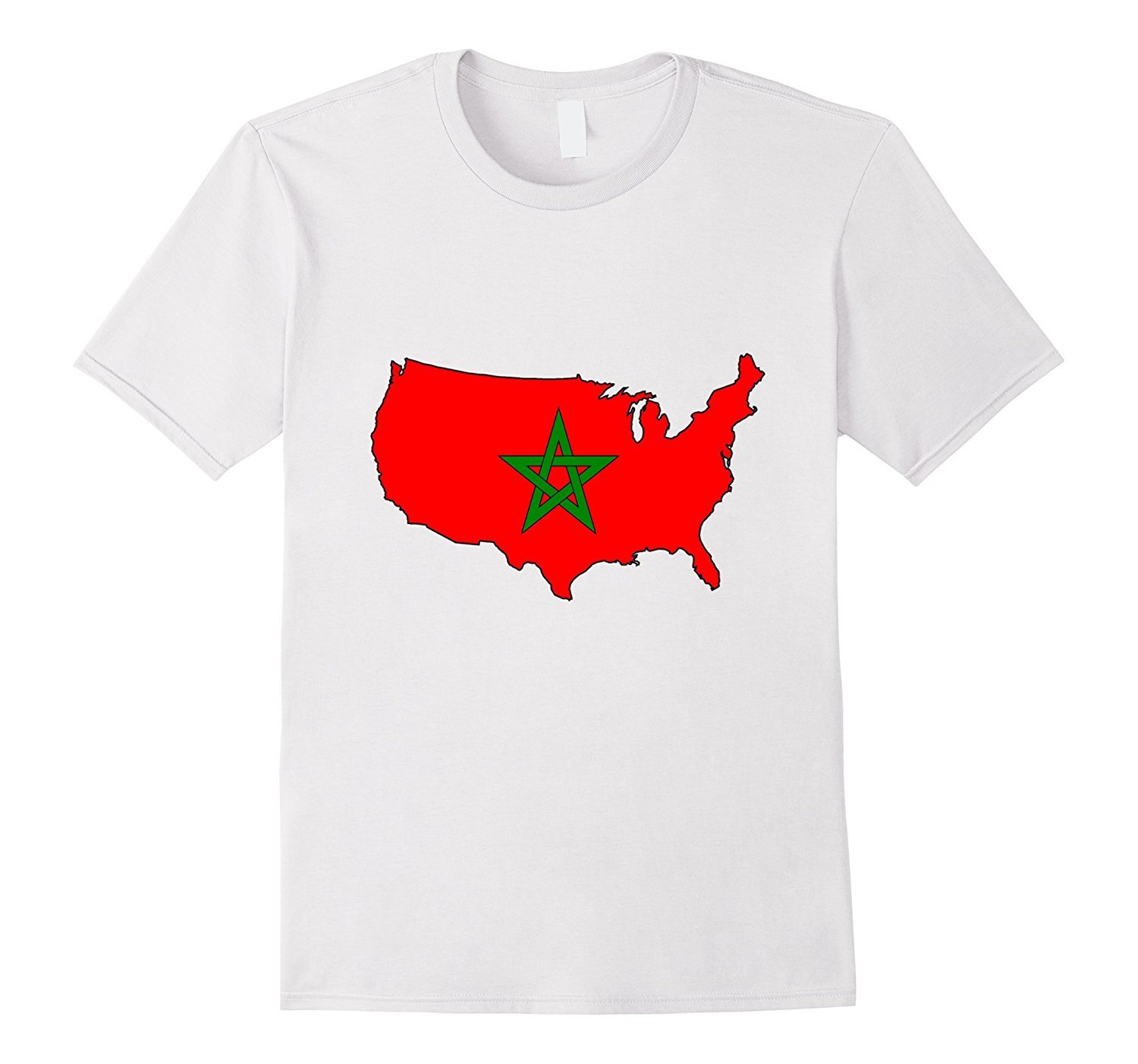 Moorish American T-Shirt America Amexem Moroccan Flag Tee 1