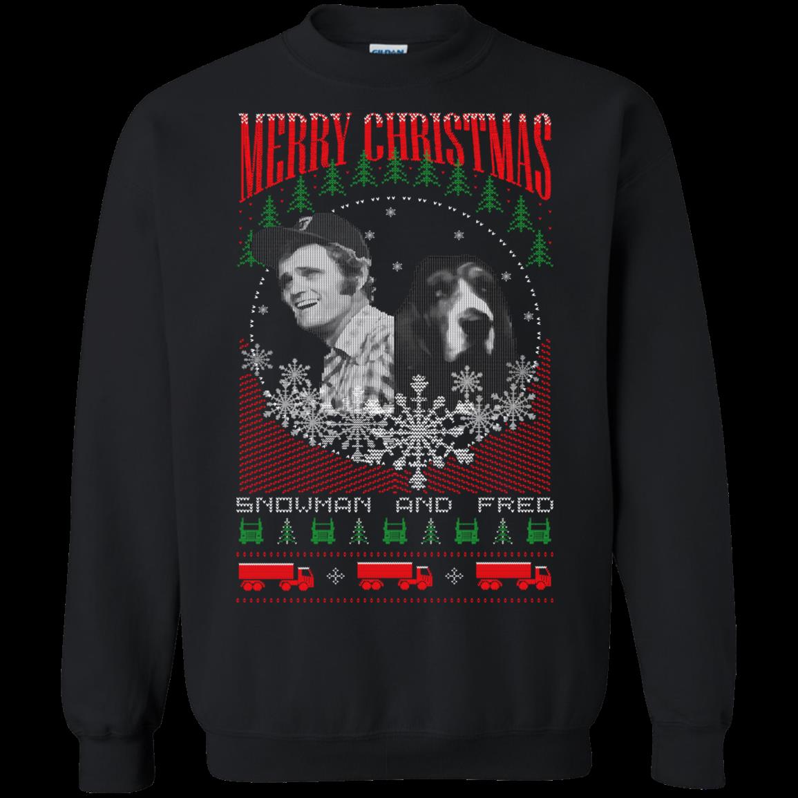 Smokey And The Bandit Ugly Christmas Sweater Snowman And Fred T Shirt Hoodies Sweatshirt