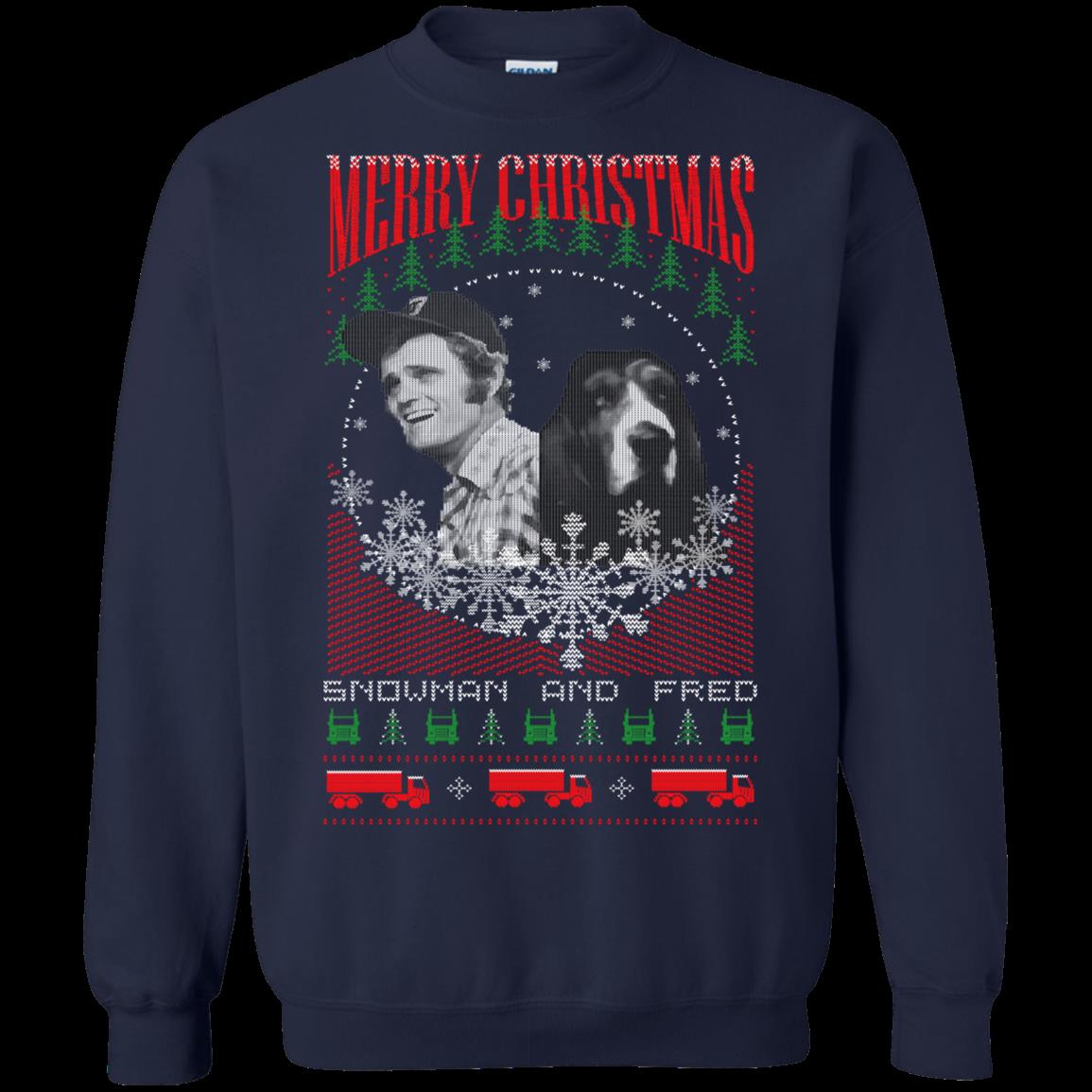 Smokey And The Bandit Ugly Christmas Sweater Snowman And Fred 1