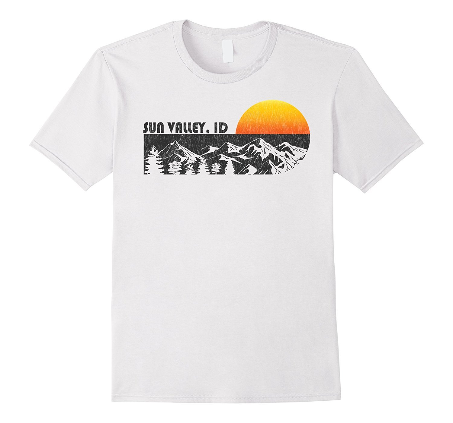 Retro Sun Valley Idaho Mountain Sunset T-Shirt