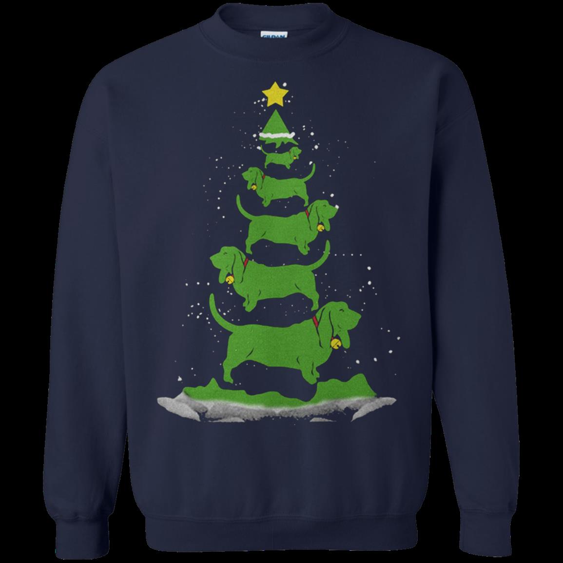 Basset Hound Christmas Tree Sweater Sweatshirt – Moano Store 1