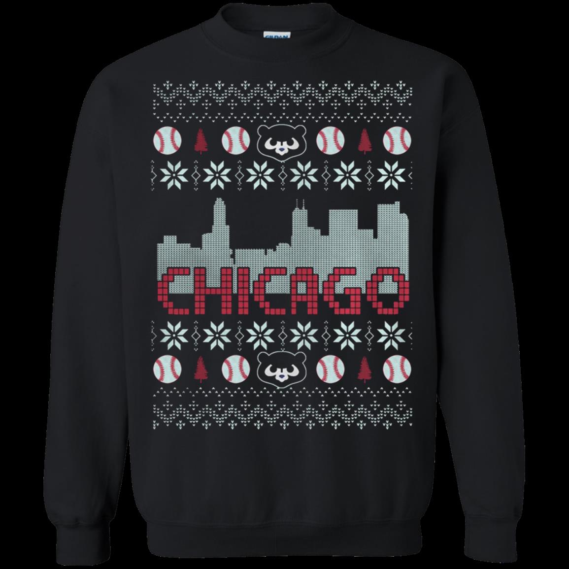 Gildan Chicago Cubs Logo Crewneck Sweatshirt Sport Grey S