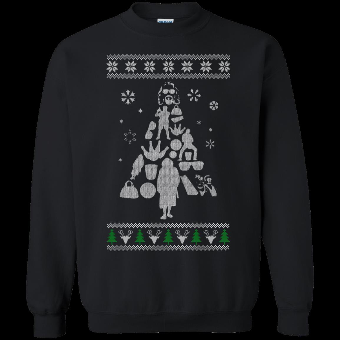 Big Lebowski Ugly Christmas Sweater Xmas Tree