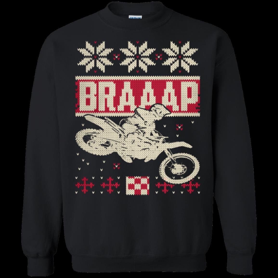 Biker Ugly Sweater Christmas Shirts Braaap