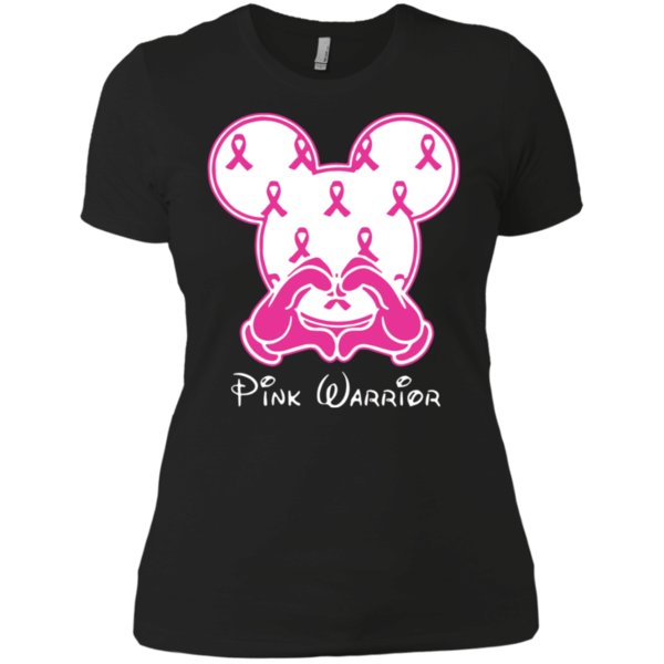 Breast Cancer Mickey Mouse Pink Warrior Shirt Ladies? Boyfriend Shirt