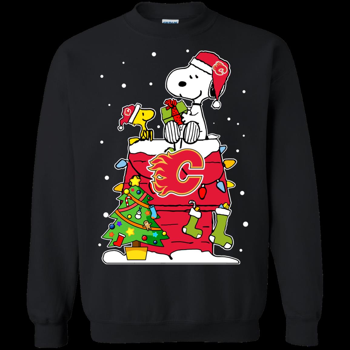 Calgary Flames Ugly Christmas Sweaters Snoopy Hoodies Sweatshirts