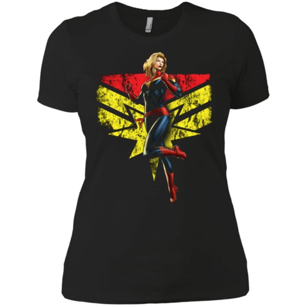 Captain Marvel Shirt Avengers Superhero Gift Ladies? Boyfriend Shirt