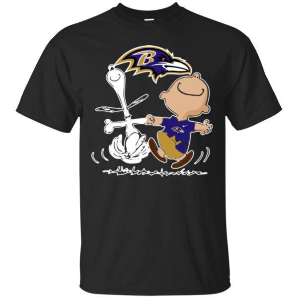 Charlie Brown & Snoopy Baltimore Ravens Shirt Cotton Shirt