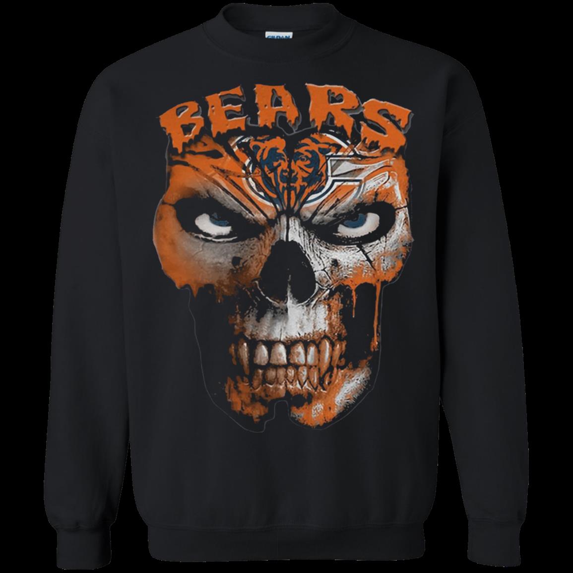 Mfamilygift Chicago Bears Skull Shirt Sweatshirt Funny Shirts, Gift Shirts, Tshirt, Hoodie, Sweatshirt , Long Sleeve, Youth, Graphic Tee