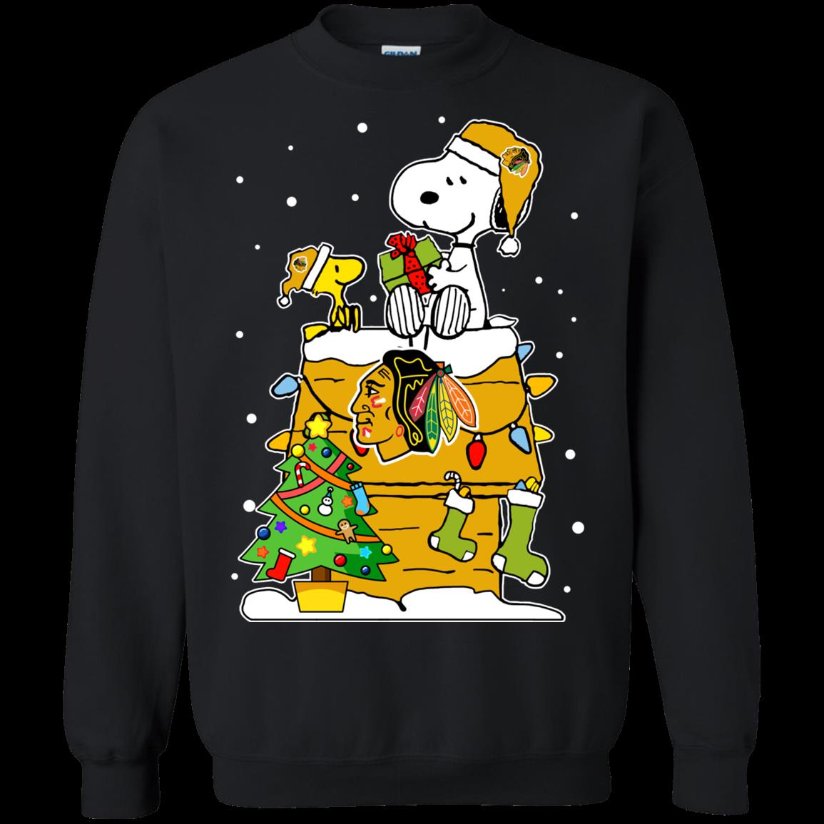 Chicago Blackhawks Ugly Christmas Sweaters Snoopy T Shirt Hoodies Sweatshirt