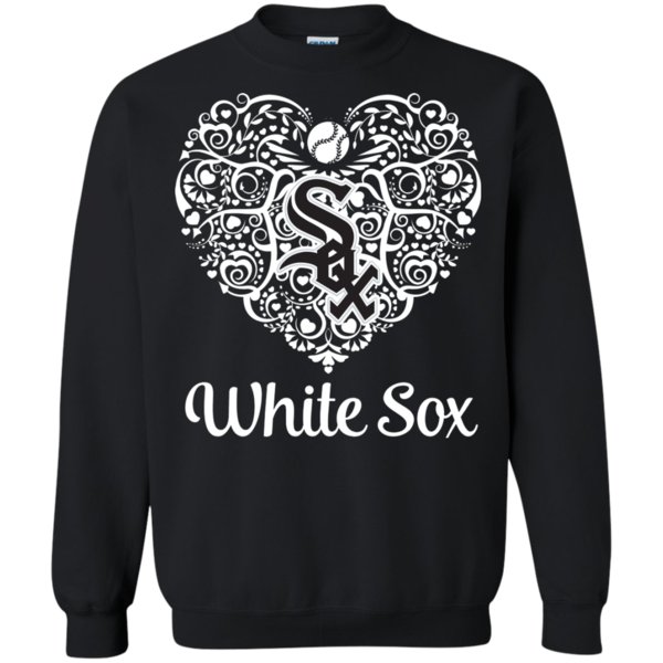 Chicago White Sox Baseball ' Lace Heart With Logo T-shirt