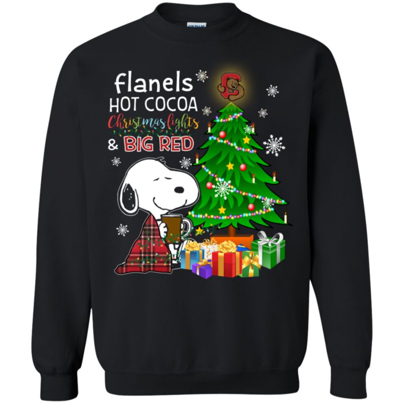 Cornell Big Red Snoopy Ugly Christmas Sweater Flanels Hot Cocoa T Shirt Hoodies Sweatshirt