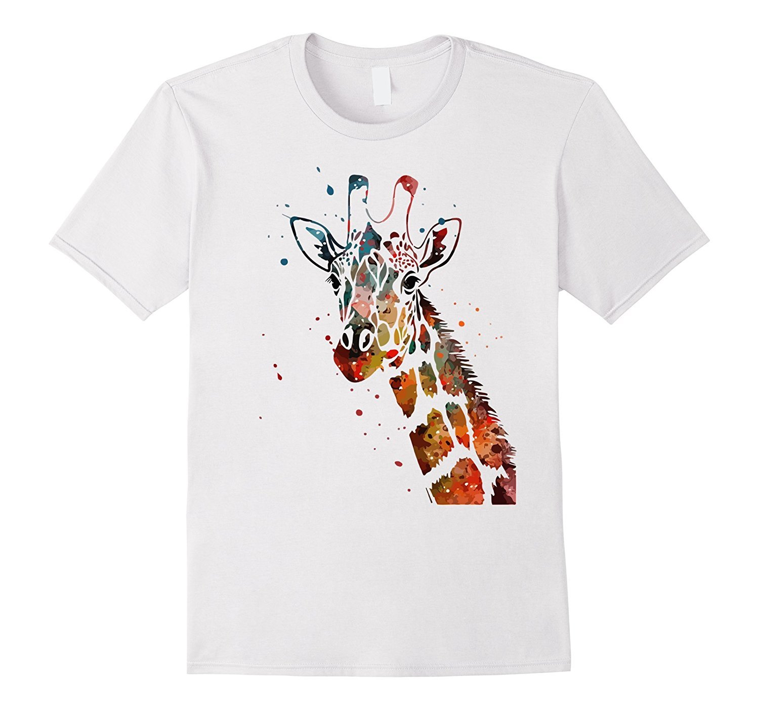 Giraffe T Shirt Watercolor Design Funny For Giraffe Lovers