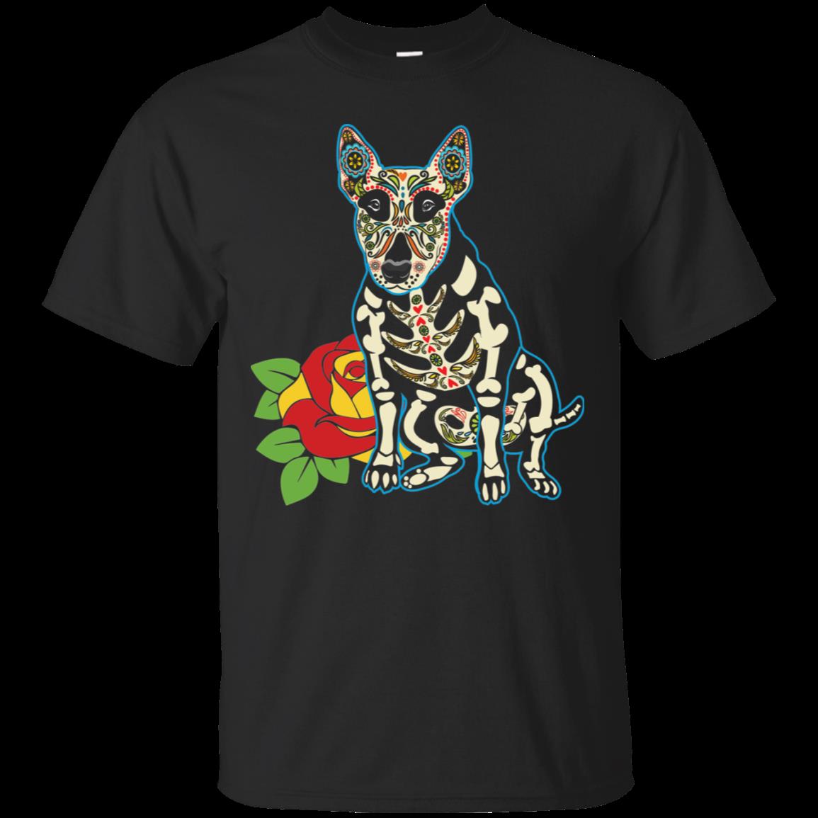 Day Of The Dead Bull Terrier Dog T Shirt Hoodies Sweatshirt
