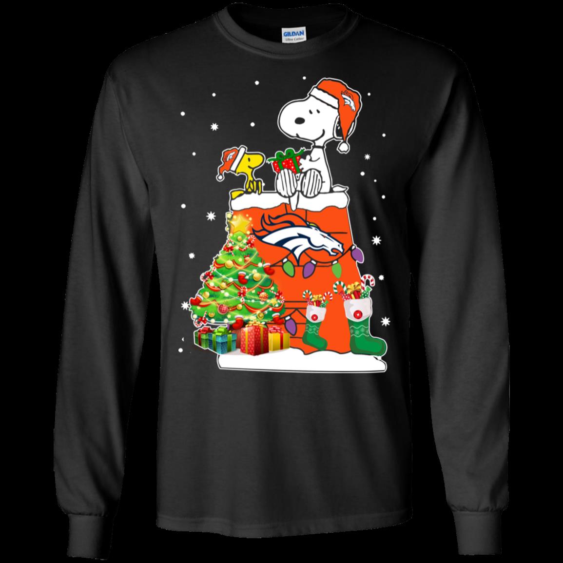Denver Broncos Snoopy & Woodstock Christmas Shirt Ultra Cotton Shirt