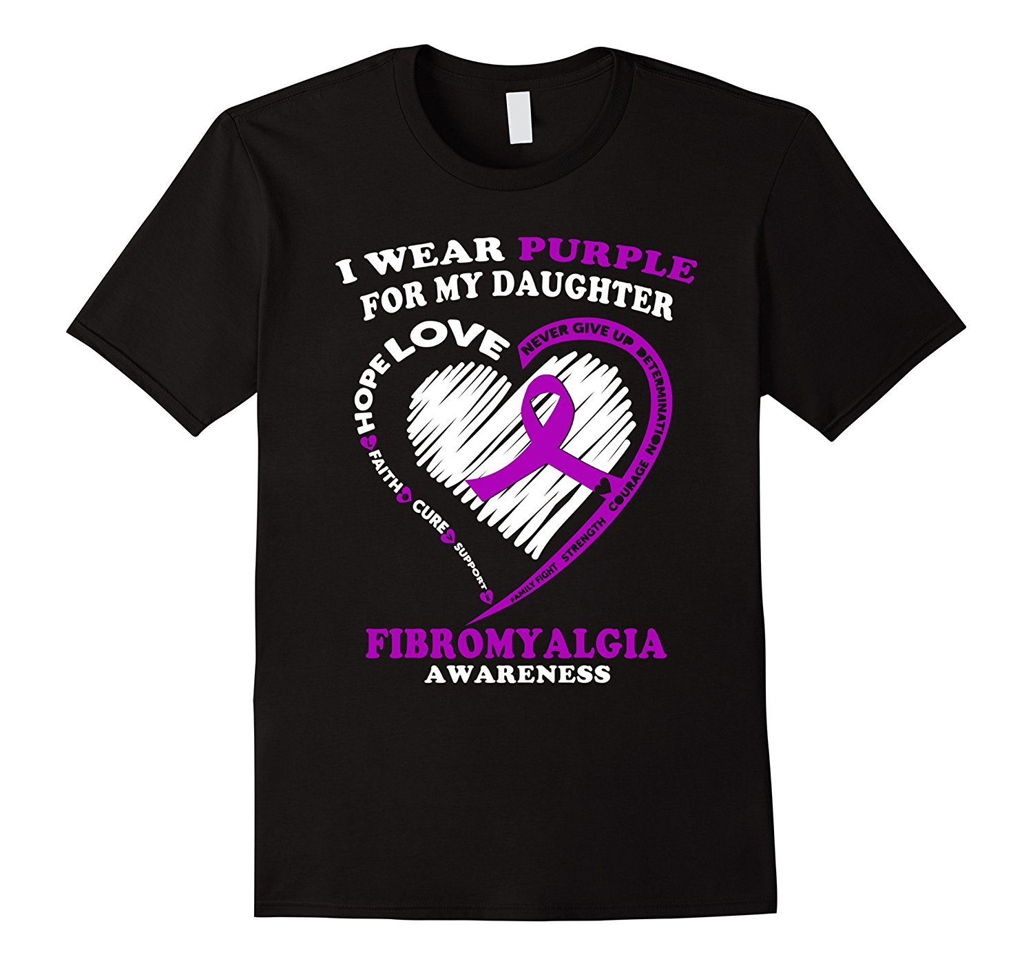 Fibromyalgia Awareness Shirt ' I Wear Purple For My Daughter