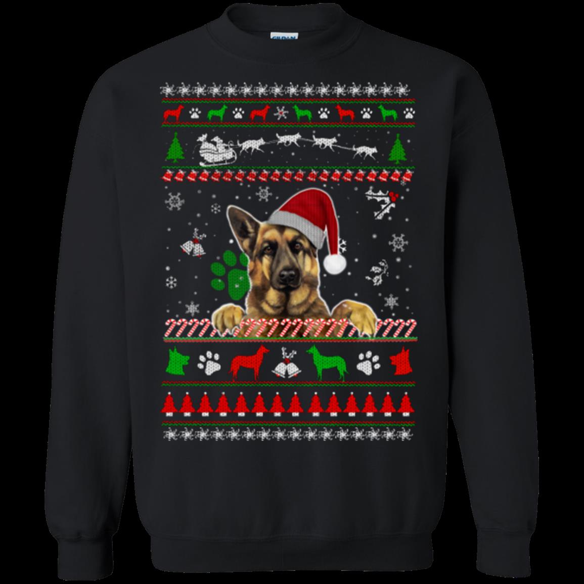 German Shepherd Ugly Christmas Sweater Shirts T Shirt Hoodies Sweatshirt