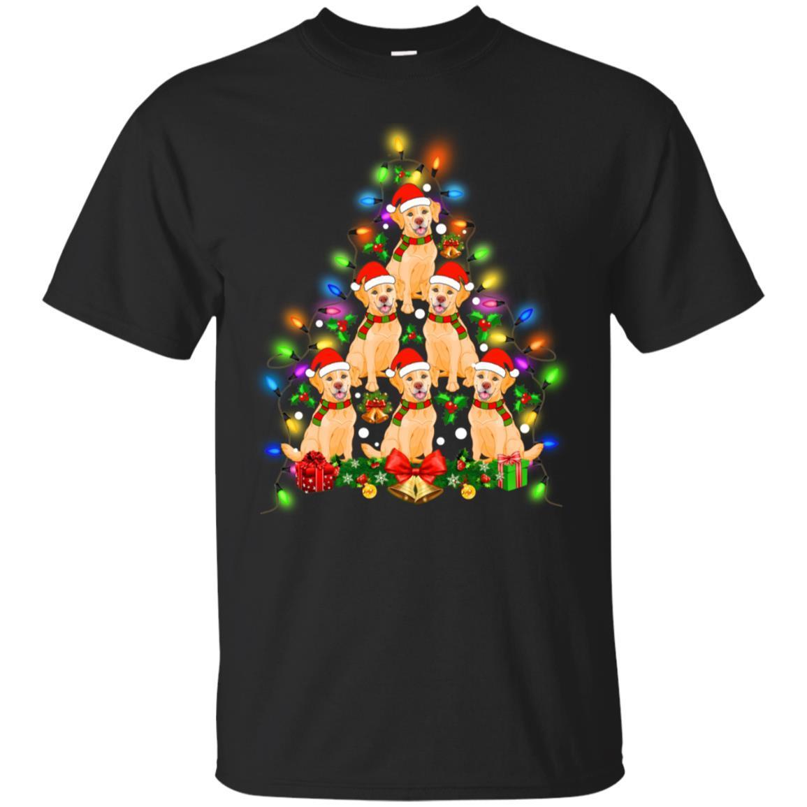 Golden Labrador Retriever Christmas Tree T Shirt Xmas Gift