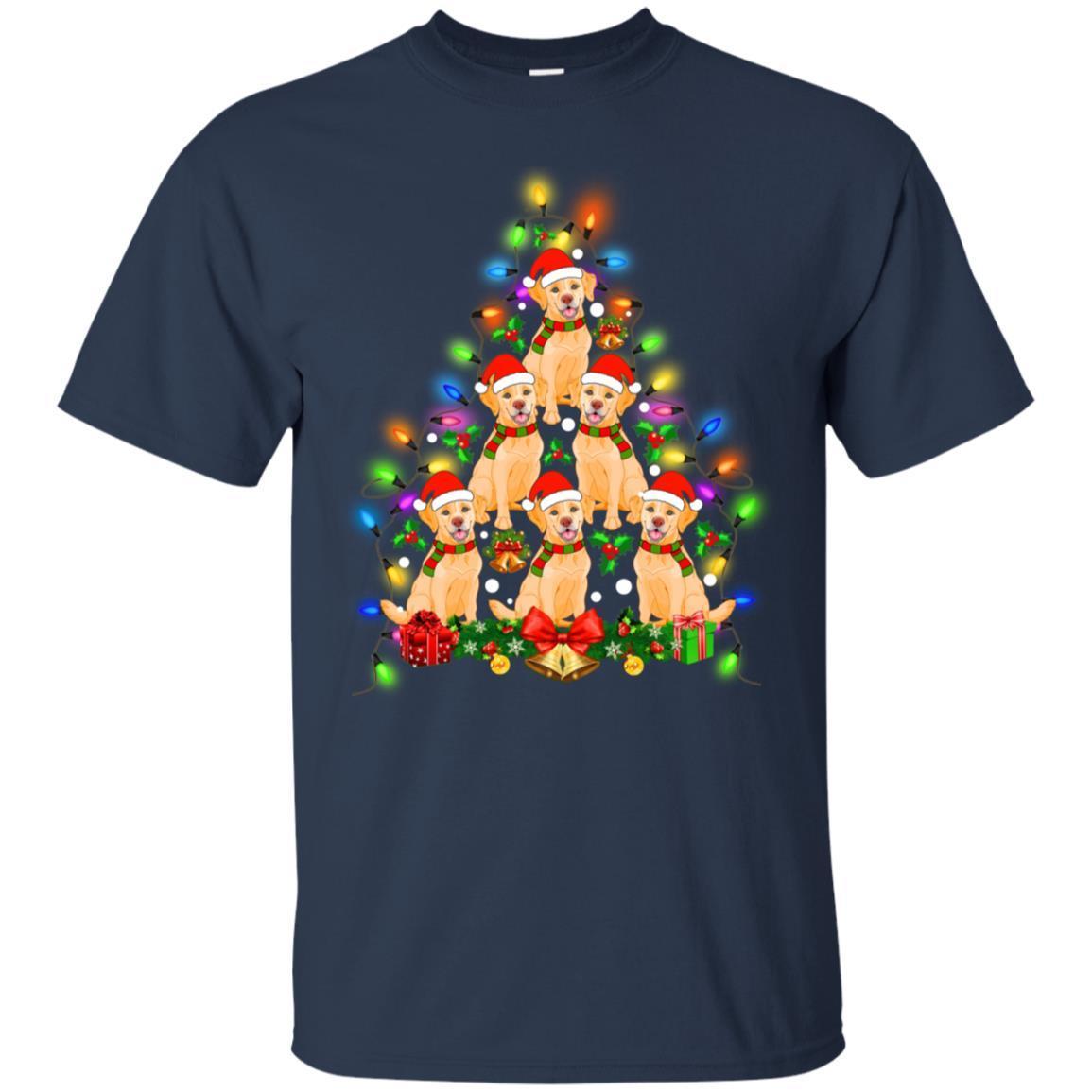 Golden Labrador Retriever Christmas Tree T Shirt Xmas Gift 1