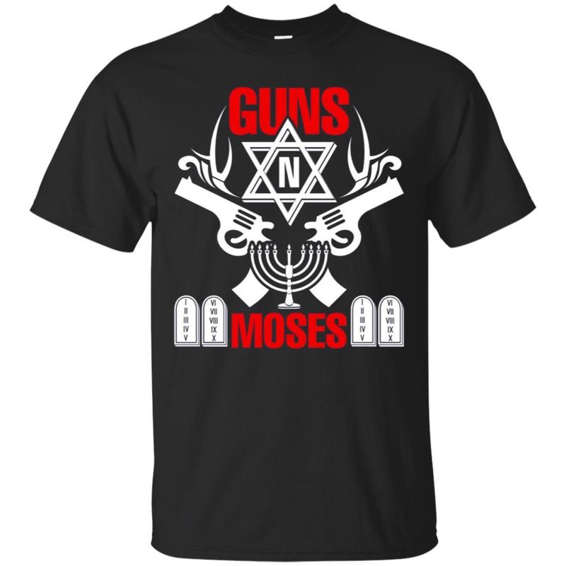 Guns N Moses T-shirt ' Funny Jewish Israeli Army Rock Tee
