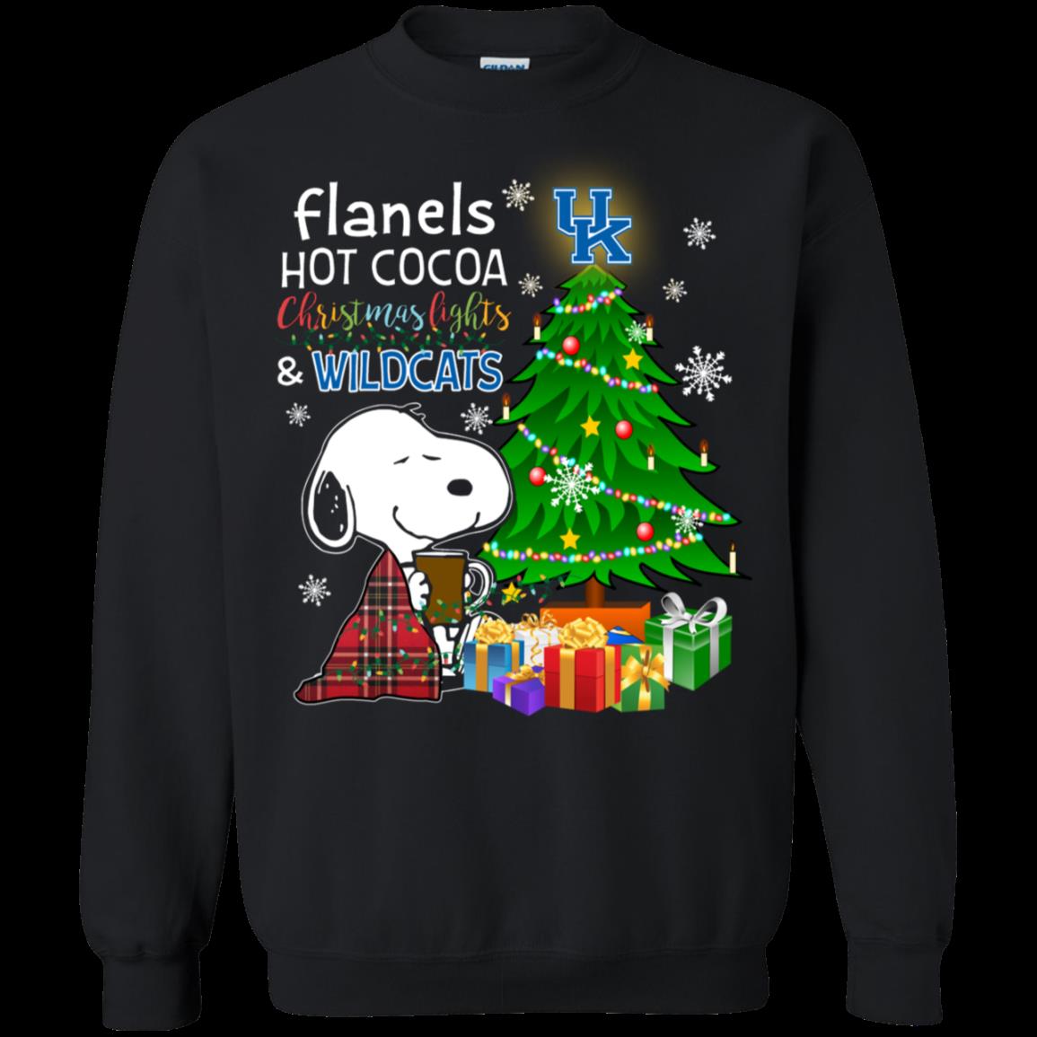 Kentucky Wildcats Snoopy Ugly Christmas Sweater Flanels Hot Cocoa
