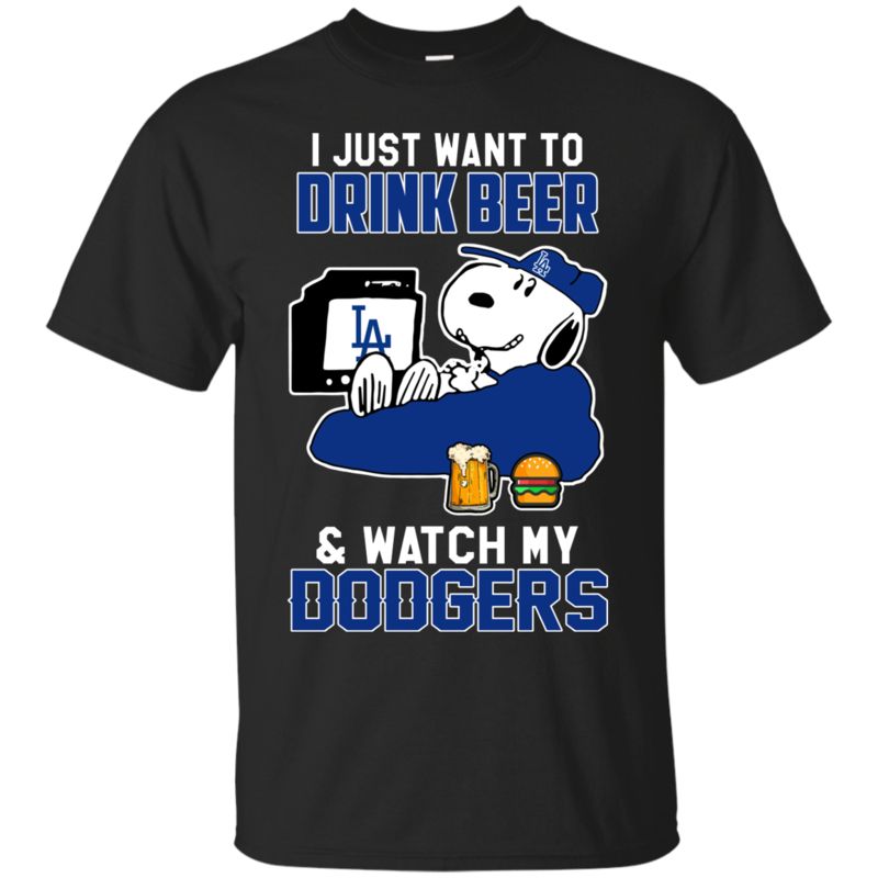 Los Angeles Dodgers Snoopy Shirts Just Want To Drink Beer & Watch