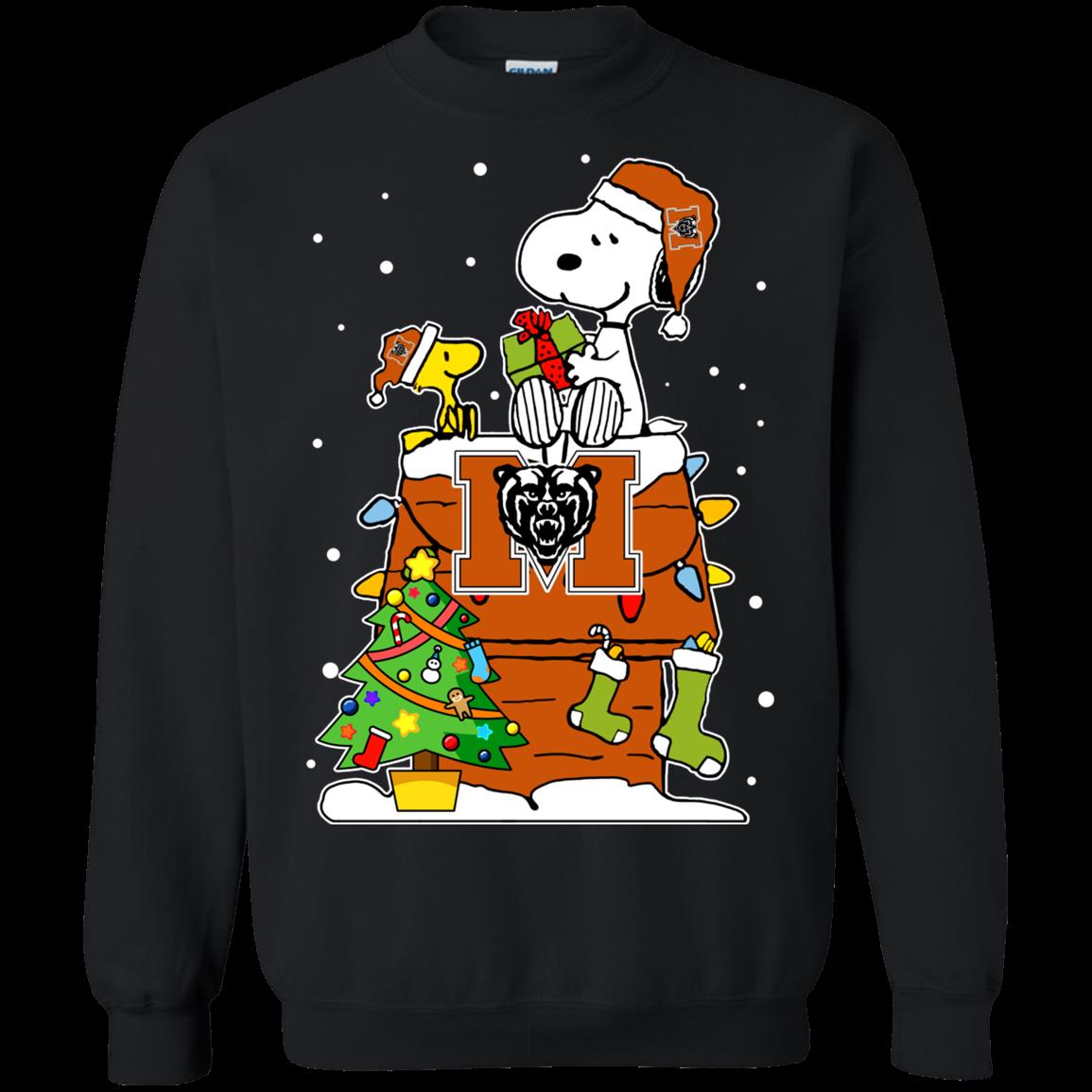 Mercer Bears Ugly Christmas Sweaters Snoopy Hoodies Sweatshirts