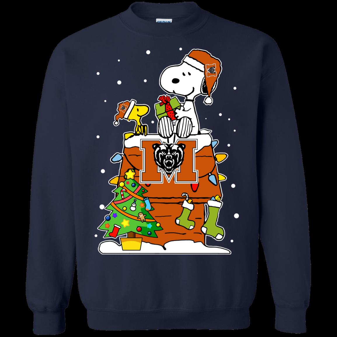 Mercer Bears Ugly Christmas Sweaters Snoopy Hoodies Sweatshirts 1