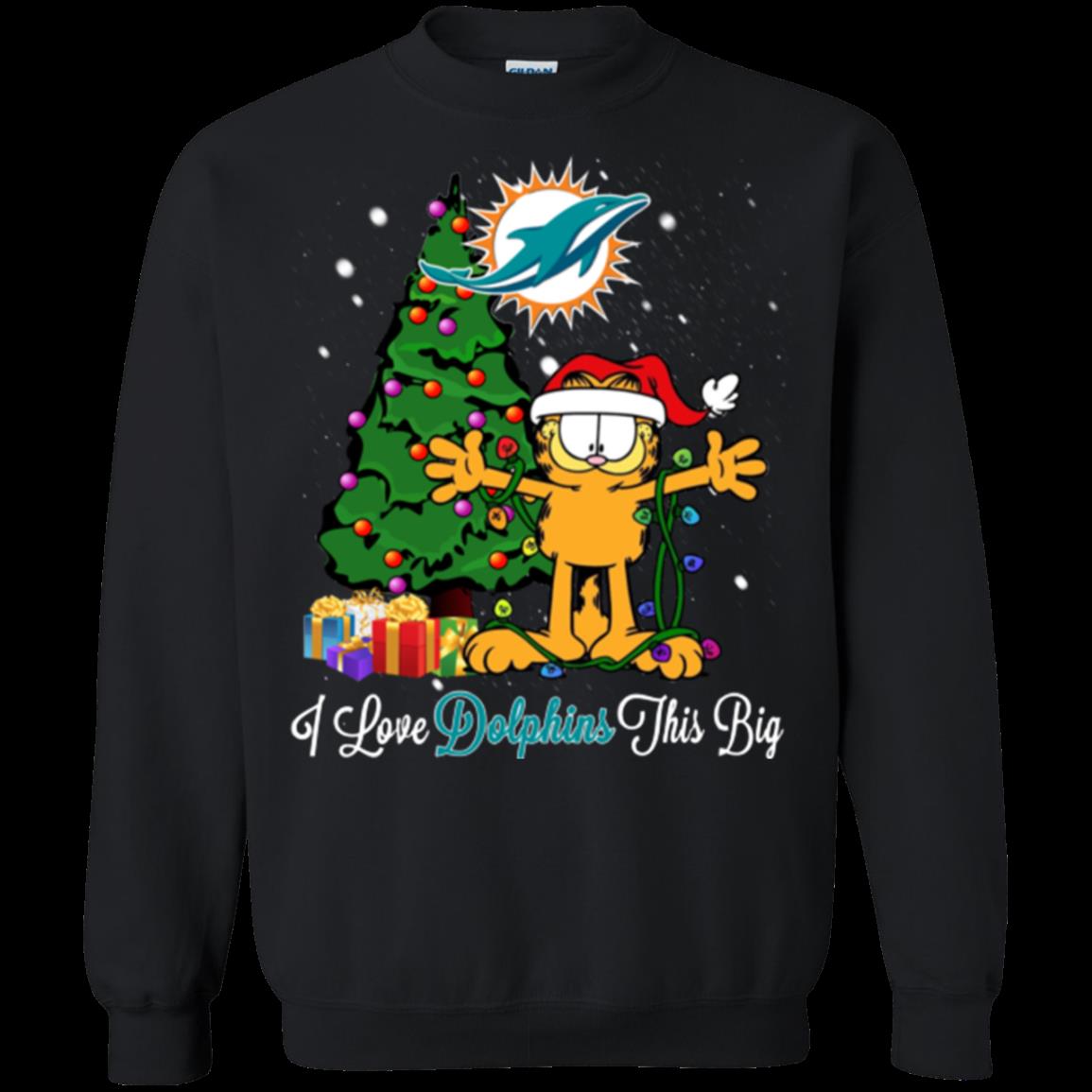 Miami Dolphins Garfield Ugly Christmas Sweaters T Shirt Hoodies