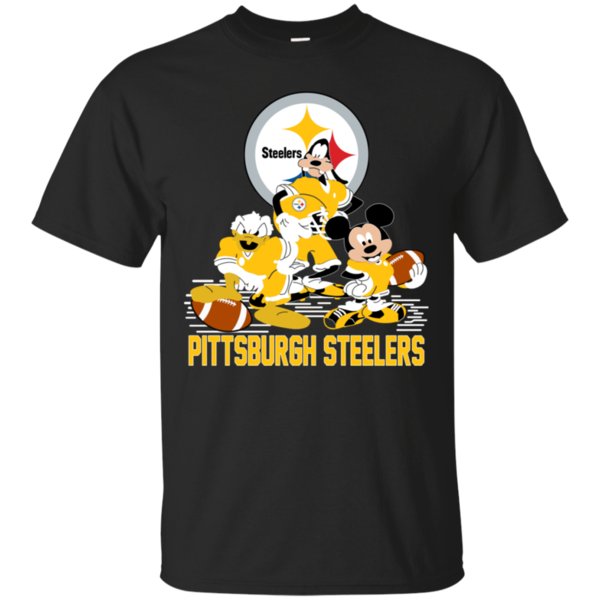 Mickey Donald Goofy Pittsburgh Steelers Shirt Cotton Shirt