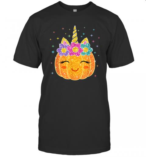 Cute Unicorn Pumpkin Halloween Thanksgiving T Shirt