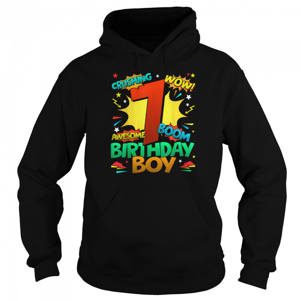 7Th Birthday Kids Comic Style Kids Boys 7Th Birthday Shirt, Tshirt ...