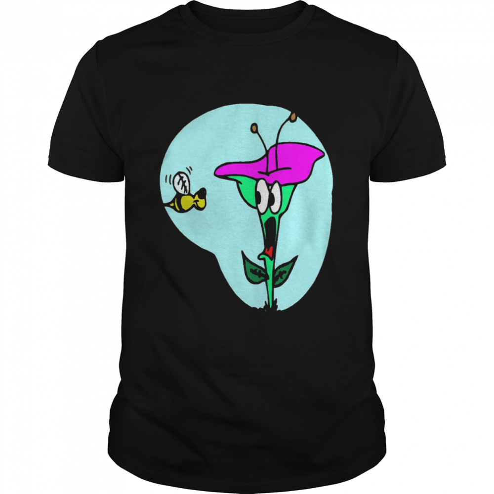 Bee Safe Funny Bee Attacking Flower T-Shirt