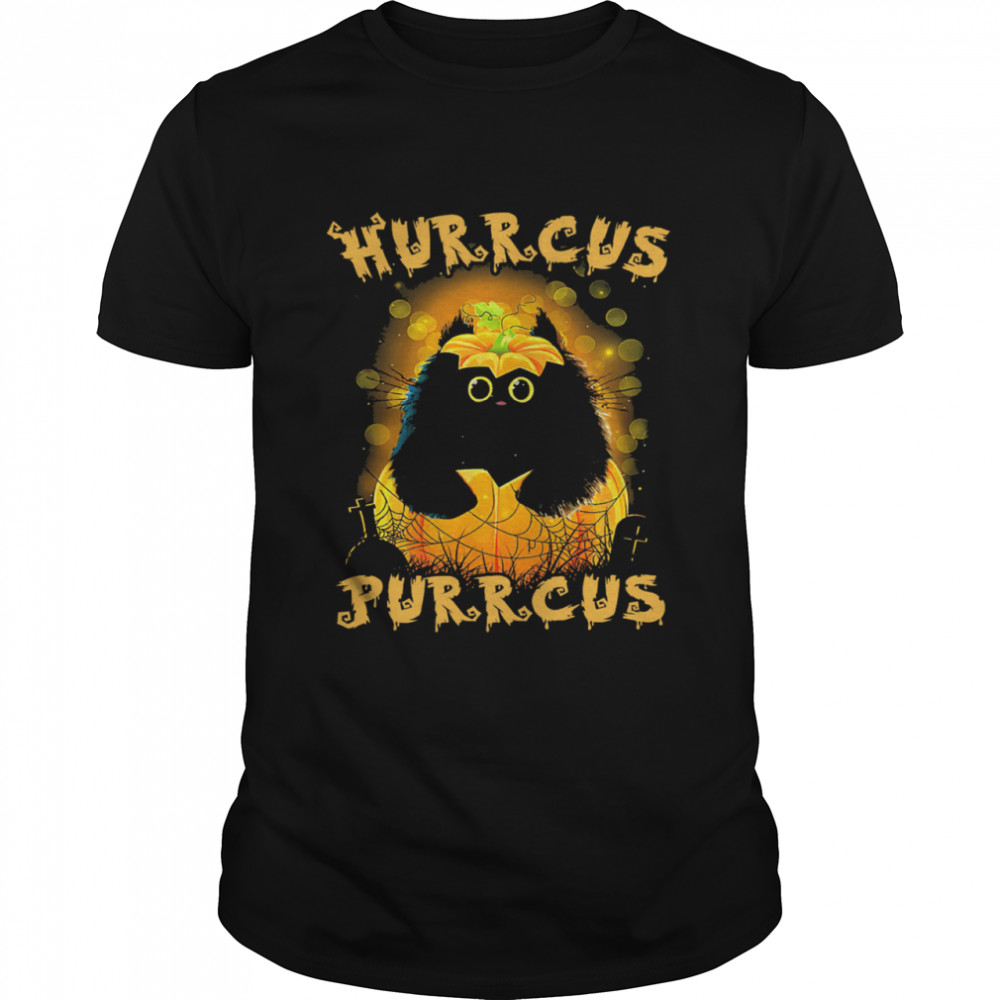 Black Cat Hurrcus Purrcus Halloween Shirt