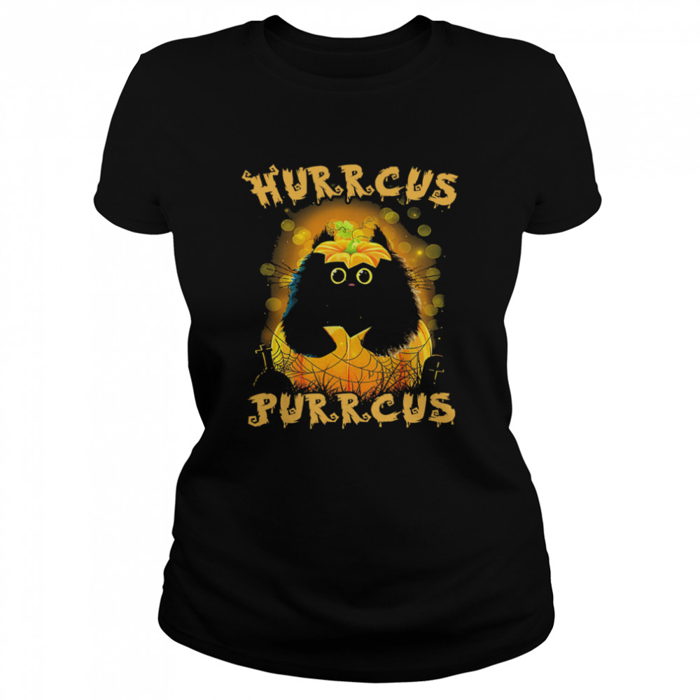 Black Cat Hurrcus Purrcus Halloween Shirt 1