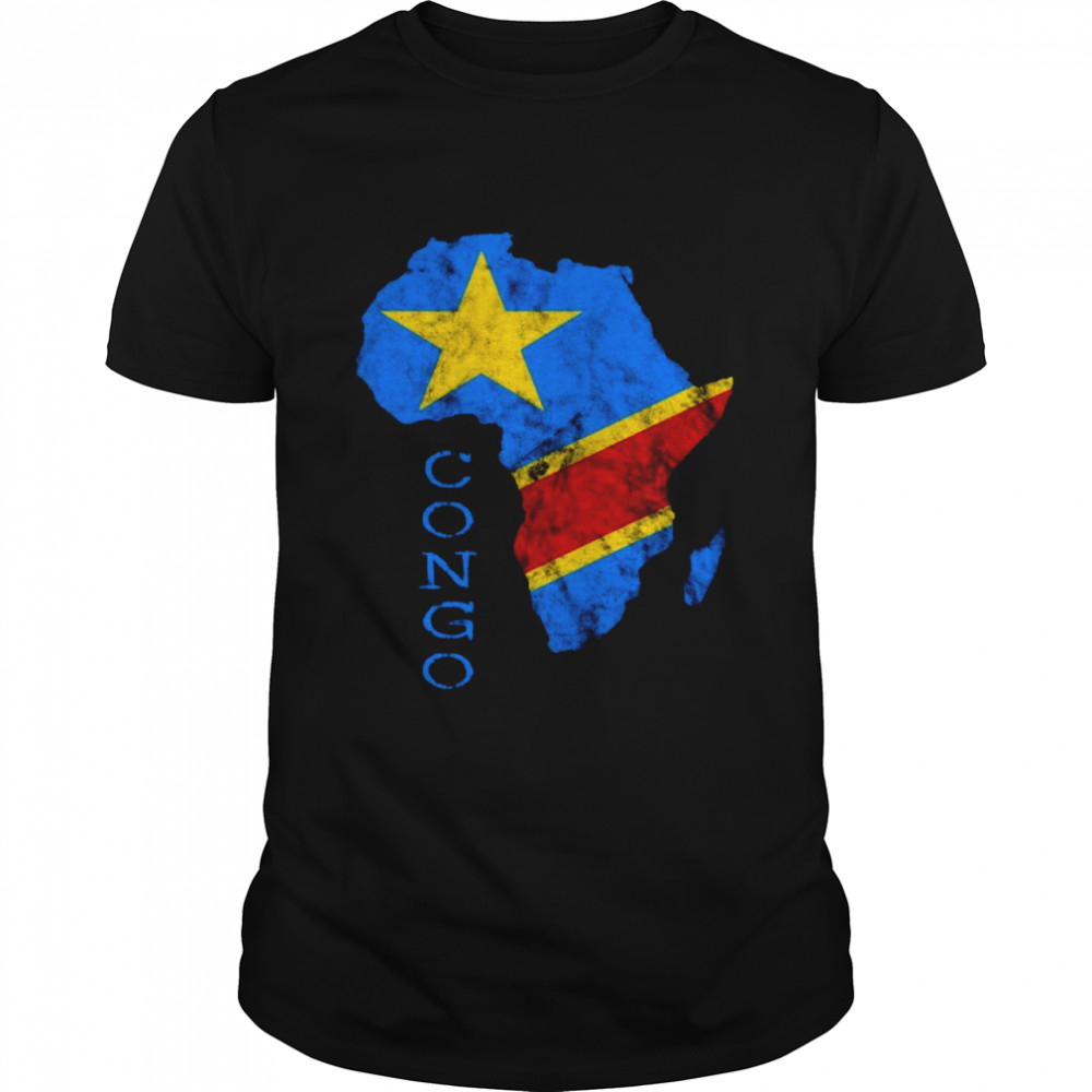 Congo Africa Map Congolese Flag African Roots Drc Pride Shirt, Tshirt ...