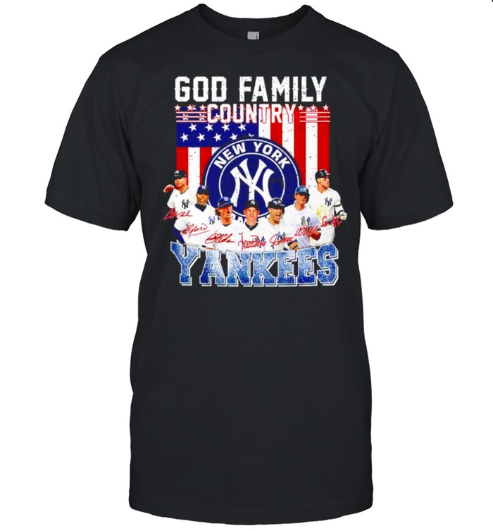 New York Yankees God family country Yankees t-shirt - T-Shirt AT