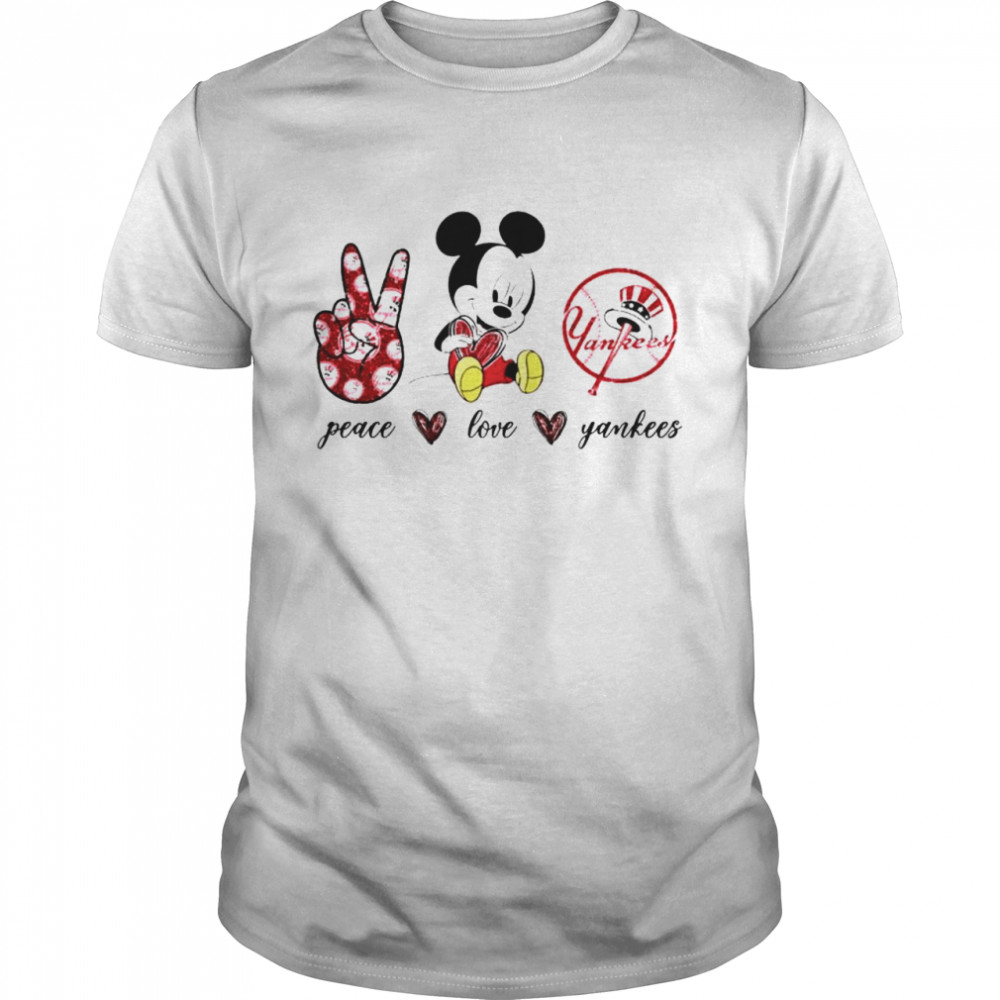 Mickey Mouse Peace Love York Yankees Shirt, Tshirt, Hoodie, Sweatshirt,  Long Sleeve, Youth, funny shirts, gift shirts, Graphic Tee » Cool Gifts for  You - Mfamilygift