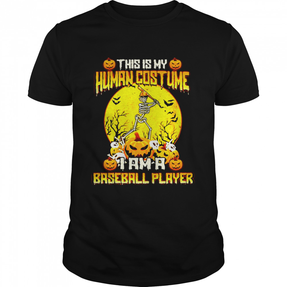 Baseball Skeleton Halloween Skeleton Playing Baseball T-Shirt