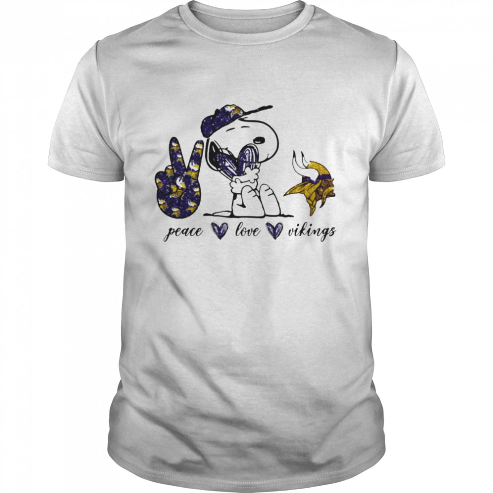 Snoopy Peace Love Minnesota Vikings Shirt, Tshirt, Hoodie