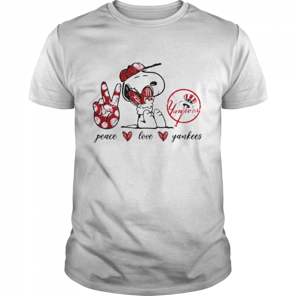 Snoopy Peace Love New York Yankees Shirt