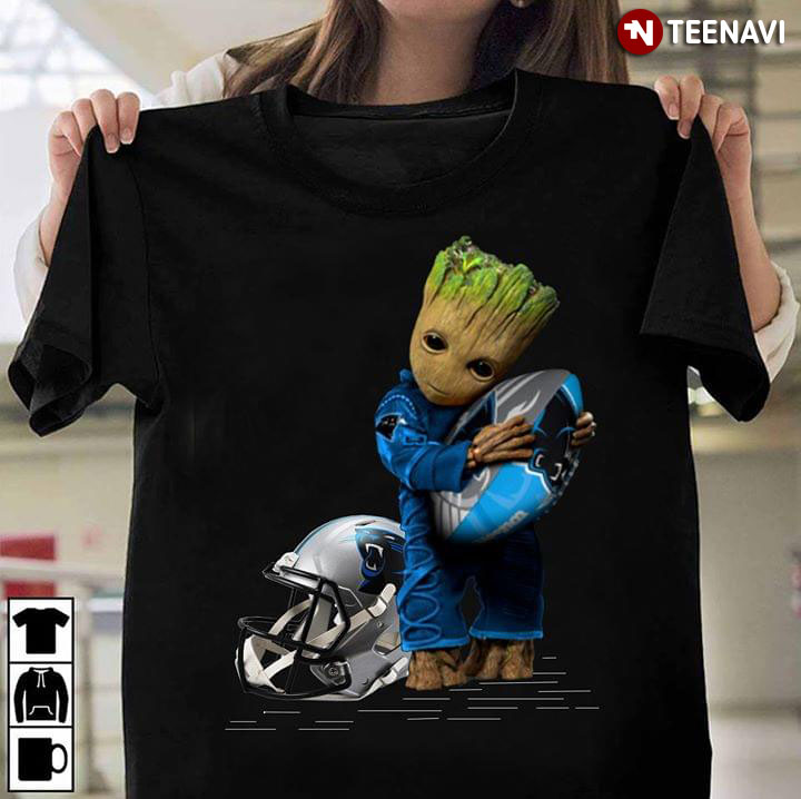 Baby Groot Hugging Carolina Panthers T-Shirts, Hoodies, Long Sleeve