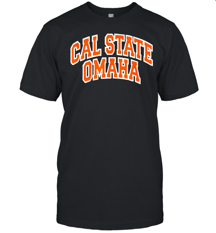 Cal State Omaha Orange On White Logo T-Shirt