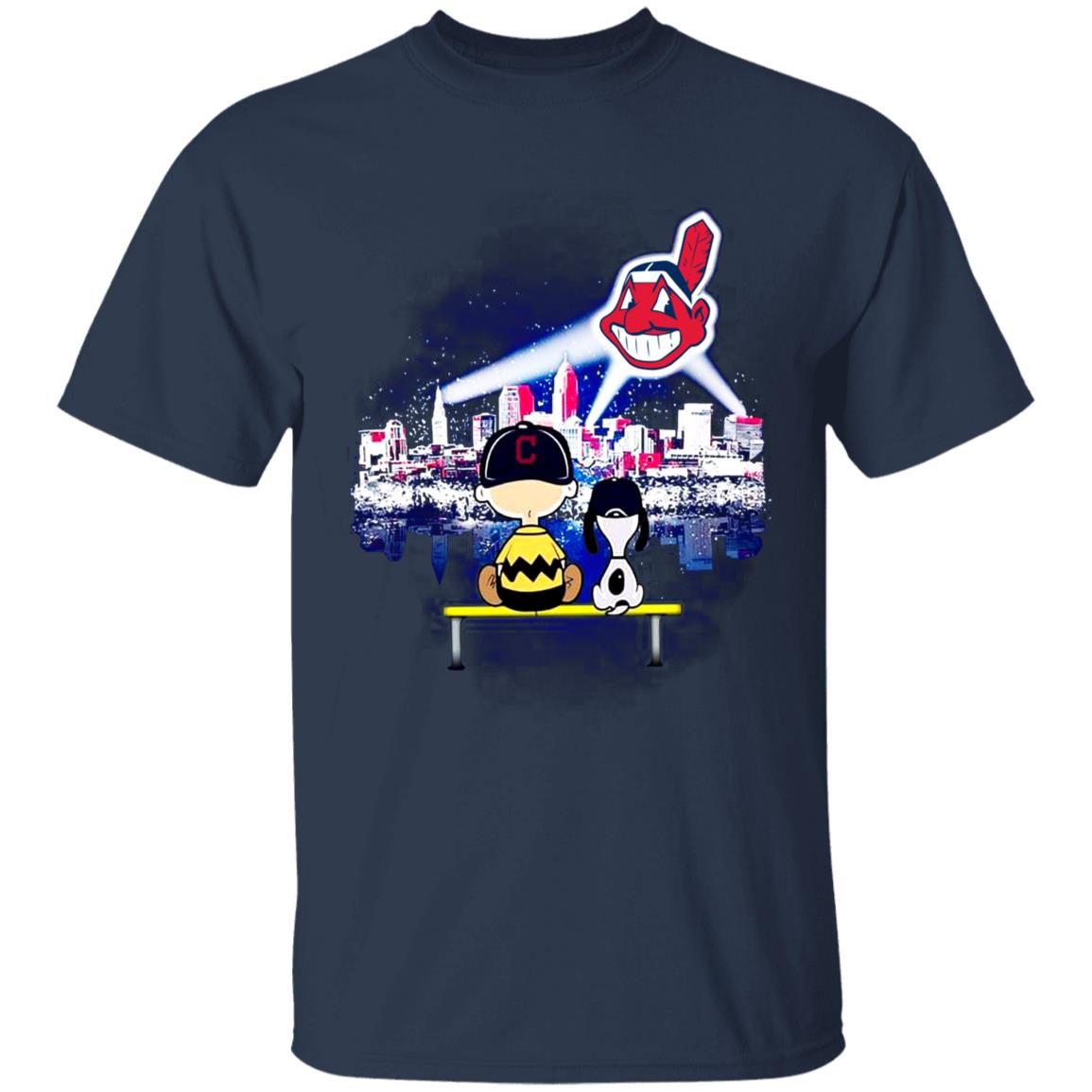 Charlie-And-Snoopy-Watching-Cleveland-Indians3 G500 Gildan 5.3 Oz. T-Shirt