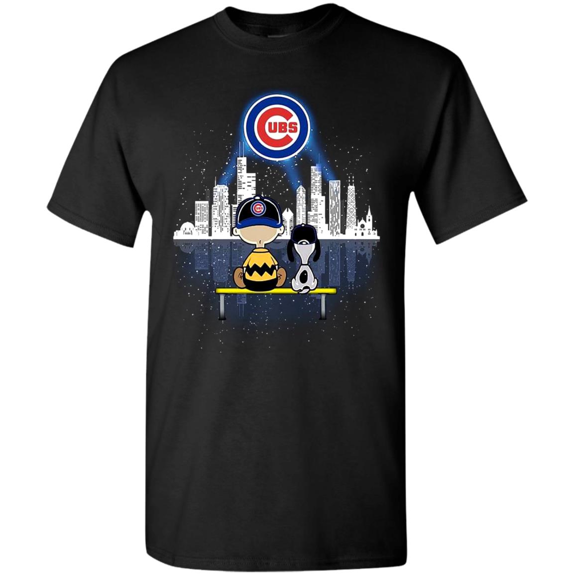 Charlie-Brown-And-Snoopy-Dog-Watching-City-Chicago-Cubs G500 Gildan 5.3 Oz. T-Shirt