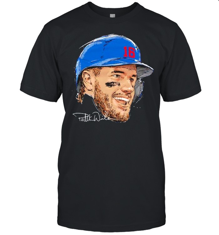 Chicago Baseball 16 Patrick Wisdom Portrait signature shirt - Trend T Shirt  Store Online