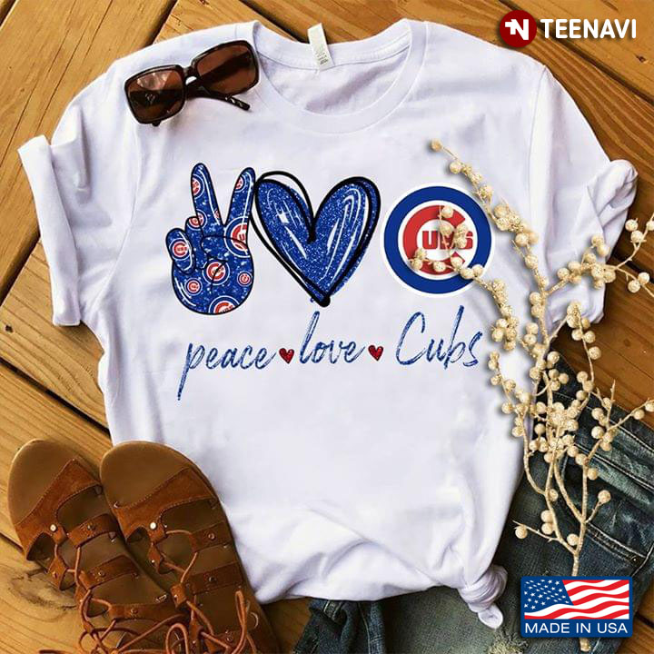 Chicago Cubs Peace Love Cubs T-Shirt - TeeNavi