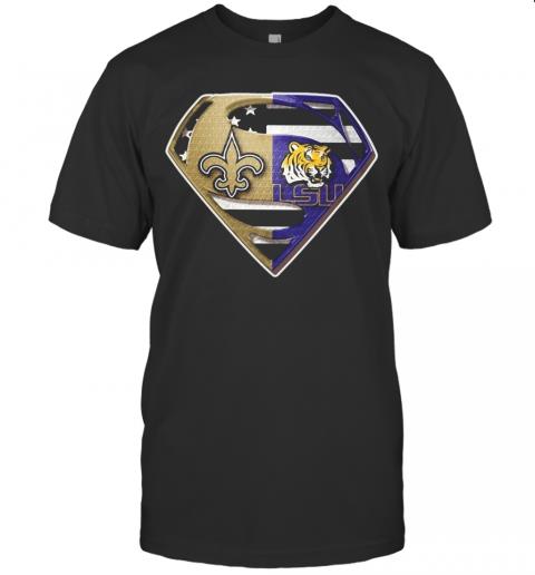 Orleans Saints And Lsu Tiger Superman T-Shirt, Tshirt, Hoodie, Sweatshirt,  Long Sleeve, Youth, funny shirts, gift shirts, Graphic Tee » Cool Gifts for  You - Mfamilygift